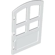 Duplo Door 1 x 4 x 4 with Four Panes, Different Size and Curved Top