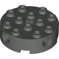 Brick Round 4 x 4 with 4 Side Pin Holes and Center Axle Hole