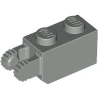 Hinge Brick 1 x 2 Locking with 2 Fingers Vertical End, 9 Teeth