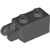 Hinge Brick 1 x 2 Locking with 2 Fingers Vertical End, 9 Teeth