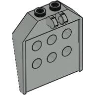 Hinge Panel 1 x 4 x 3 2/3 with 6 holes, 2 studs on top, Locking 2 Fingers