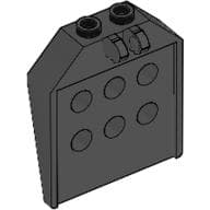 Hinge Panel 1 x 4 x 3 2/3 with 6 holes, 2 studs on top, Locking 2 Fingers