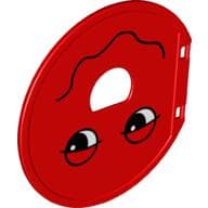 Duplo Ball Tube Exit Door with Half-Closed Eyes and Wavy Mouth Print