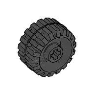 Wheel Small Wide Hard Plastic with Axle hole, Tread
