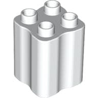 Duplo Brick 2 x 2 x 2 with Indented Sides (Tree Trunk)