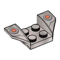 Mudguard 2 x 4 with 2 x 2 Studs and Flared Wings, Orange Dots and Dark Gray Lines Print