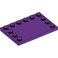 Plate Special 4 x 6 with Studs on 3 Edges