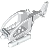 Duplo Helicopter Body with Cabin, and Fixed Skids, with Dark Blue Base