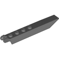 Hinge Plate 1 x 8 Locking with Angled Side Extensions, Rounded Plate Underside, 9 Teeth