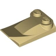 Wedge Curved 2 x 3 x 2/3 Two Studs, Wing End