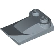 Wedge Curved 2 x 3 x 2/3 Two Studs, Wing End