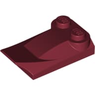 Wedge Curved 2 x 3 x 2/3 Two Studs, Wing End