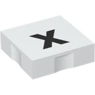 Duplo Tile 2 x 2 with Lowercase 'x' Print