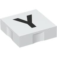Duplo Tile 2 x 2 with Capital 'Y' Print