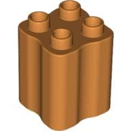 Duplo Brick 2 x 2 x 2 with Indented Sides (Tree Trunk)