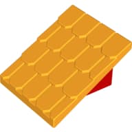 Duplo Roofpie﻿ce Slope 30 4 x 4 Shingle﻿d with a Red Base