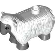 Duplo Animal Sheep with Dark Bluish Gray Face, Belly and Feet Print