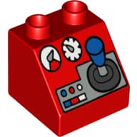 Duplo Brick 2 x 2 Slope 45 with Joystick and Controls Print