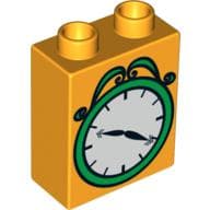 Duplo Brick 1 x 2 x 2, with Clock Print