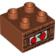 Duplo Brick 2 x 2 with Apples in Crate Print