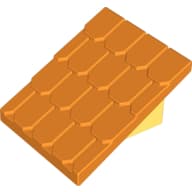 Duplo Roofpiece Slope 30 4 x 4 Shingled with Light Yellow Base