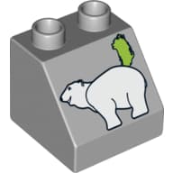 Duplo Brick 2 x 2 Slope 45° with Polar Bear Print