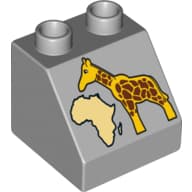 Duplo Brick 2 x 2 Slope 45° with Giraffe and Map of Africa Print