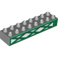 Duplo Brick 2 x 8 with Green Girders Print