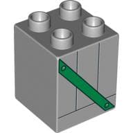 Duplo Brick 2 x 2 x 2 with Green Girder Print