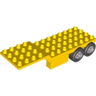 Duplo Trailer Four Rear Wheels, Elevated Front End, 4 x 12 Studs