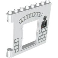 Duplo Building Wall 1 x 8 x 6 with Door Opening and Bricks (Police) Print