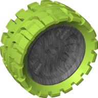 Wheel 72 x 34 with Lime Tire 100 x 48 Balloon Offset Tread
