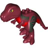 Duplo Dinosaur Tyrannosaurus Rex Adult Large with Dark Green Stripes Print