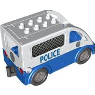Duplo Van Type 2 with Blue Base, with Rear Door, and 'POLICE' Print [Complete Assembly]