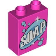Duplo Brick 1 x 2 x 2 with 'SOAP' Print (Box of Detergent)