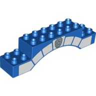 Duplo Brick 2 x 10 x 2 Arch with Large Bricks, Police Badge Print