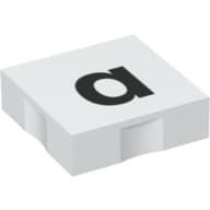 Duplo Tile 2 x 2 with Lowercase 'a' Print
