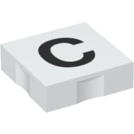 Duplo Tile 2 x 2 with Capital 'C' Print