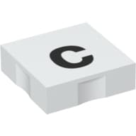Duplo Tile 2 x 2 with Lowercase 'c' Print