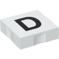 Duplo Tile 2 x 2 with Capital 'D' Print