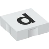 Duplo Tile 2 x 2 with Lowercase 'd' Print