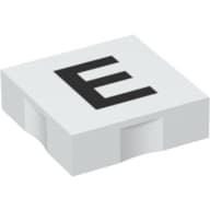 Duplo Tile 2 x 2 with Capital 'E' Print