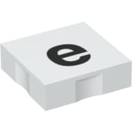 Duplo Tile 2 x 2 with Lowercase 'e' Print