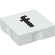 Duplo Tile 2 x 2 with Lowercase 'f' Print