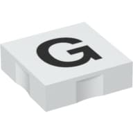 Duplo Tile 2 x 2 with Capital 'G' Print