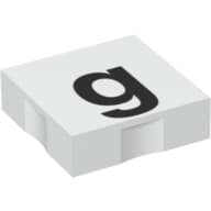 Duplo Tile 2 x 2 with Lowercase 'g' Print