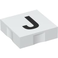 Duplo Tile 2 x 2 with Capital 'J' Print