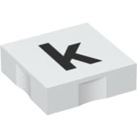 Duplo Tile 2 x 2 with Lowercase 'k' Print