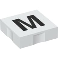 Duplo Tile 2 x 2 with Capital 'M' Print