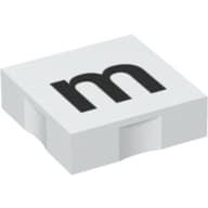 Duplo Tile 2 x 2 with Lowercase 'm' Print